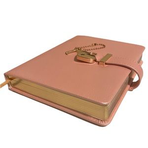 Pink diary with heart-shaped lock